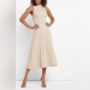 Express pleated midi sweater dress, size L